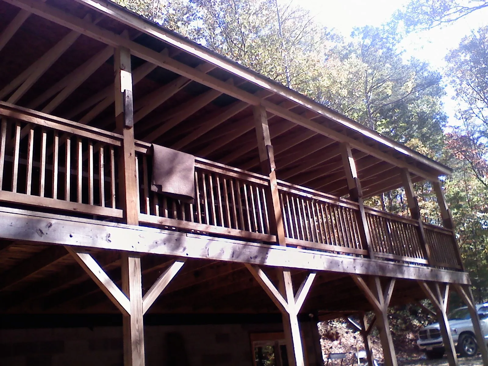 Timber framing under a new elevated porch and deck — Roof Leak Repair in Tabor City by Roofing Brothers
